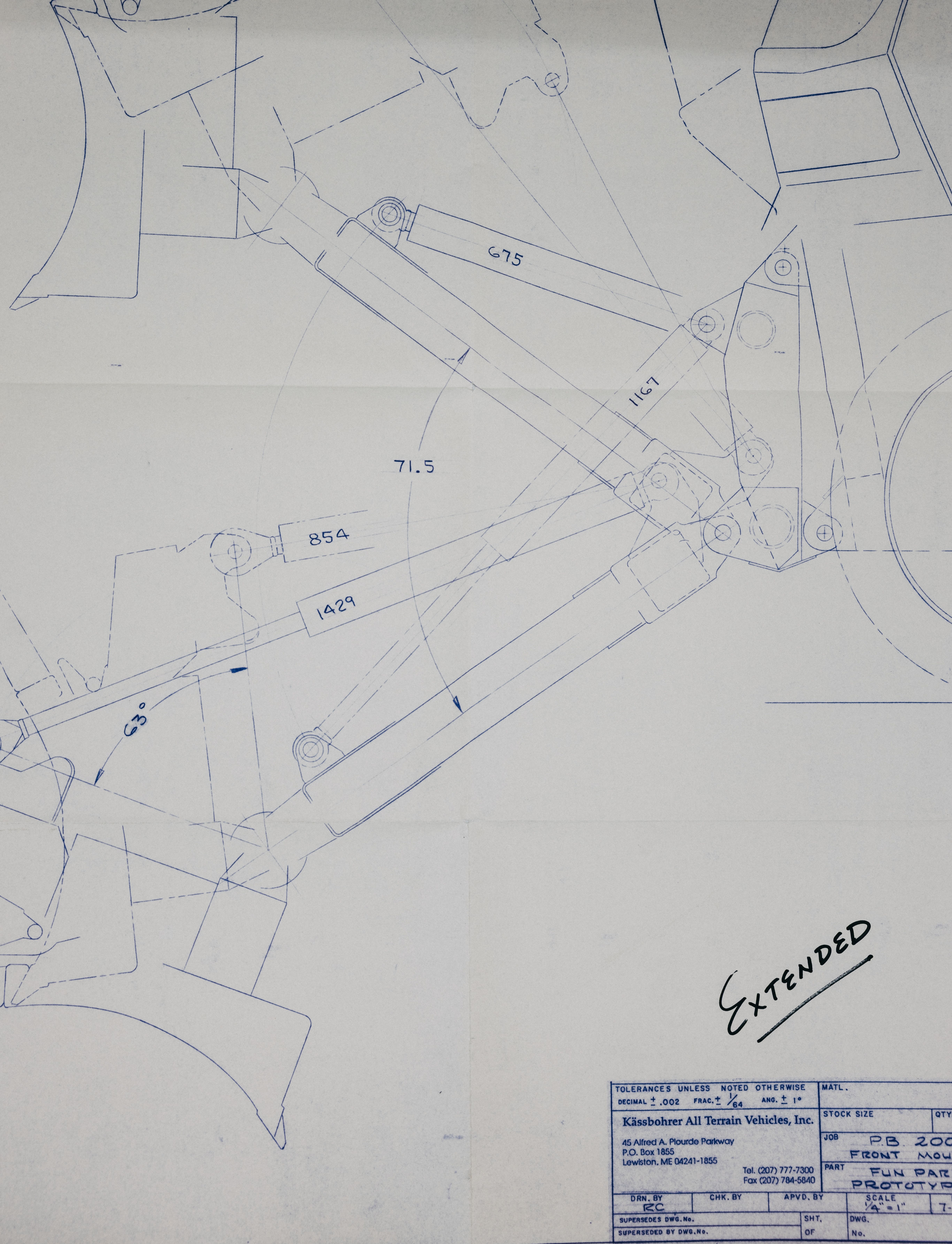 The original engineering drawing of the ParkPro blade. 